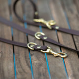 Biothane multi leash in brass and bark, solid brass hardware and australian made.