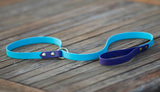 Biothane slip lead Australia blue and purple with brass hardware